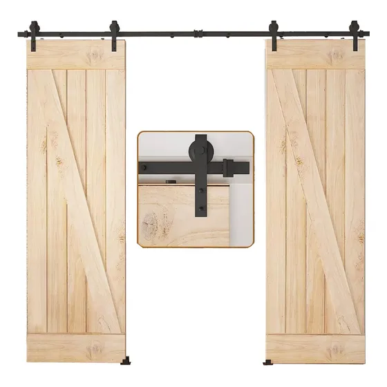 Kit De Rieles De Doble Puerta Corredera De Granero 2.44m/8ft