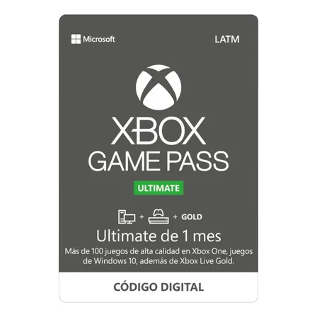 Microsoft Tarjeta Xbox Game Pass Ultimate Microsoft Digital 1 mes