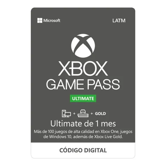 Microsoft Tarjeta Xbox Game Pass Ultimate Microsoft Digital 1 Mes