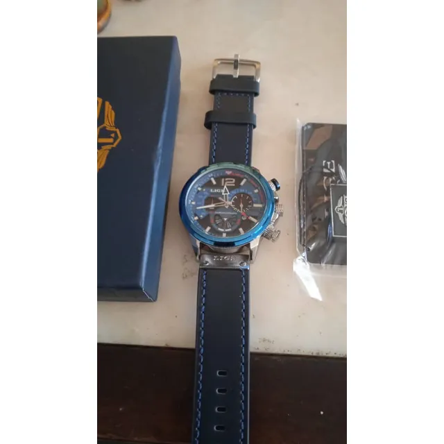 Reloj Lige 8959 Hombre Negro Cuero Hebilla Gancho
