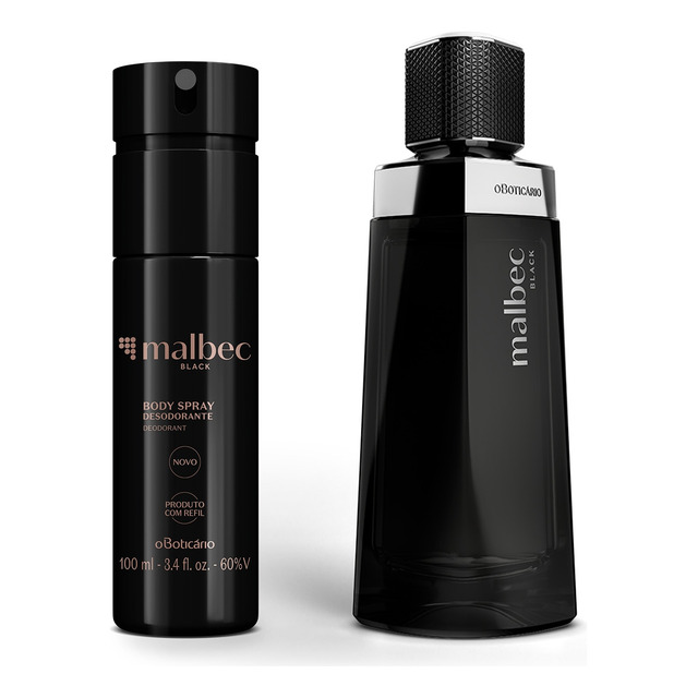 Combo Malbec Black: Desodorante Colônia 100ml + Body Spray 100ml Combo Malbec Black: Desodorante Colônia 100ml + Body Spray 100ml