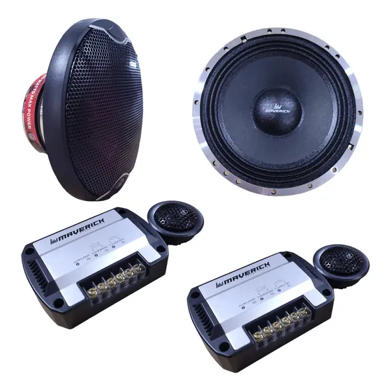 Juego De Componente Medios 6.5 Tweeter Crossover Maverick Color Negro