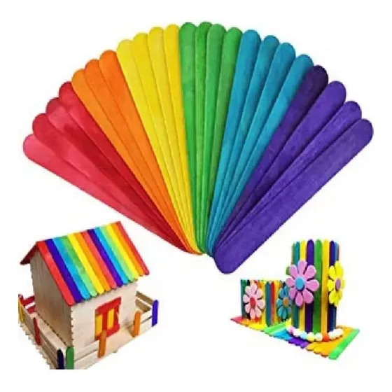 Paletas Helado Colores Fdax80un 114mm Manualidades Bambú