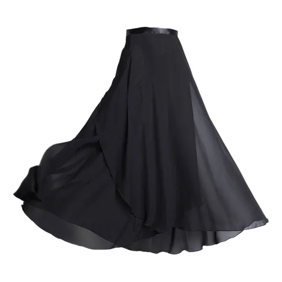 (bk) Falda De Baile De Ballet Falda De Baile Larga Asimétric