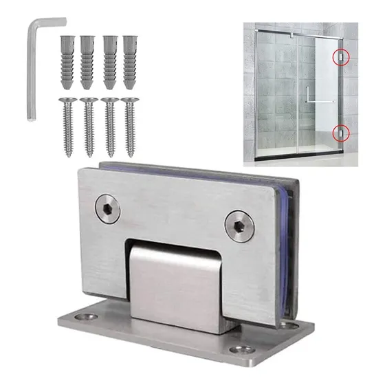 Dobradiça Lateral Aço Inox Para Box De Vidro Alvenaria 1012