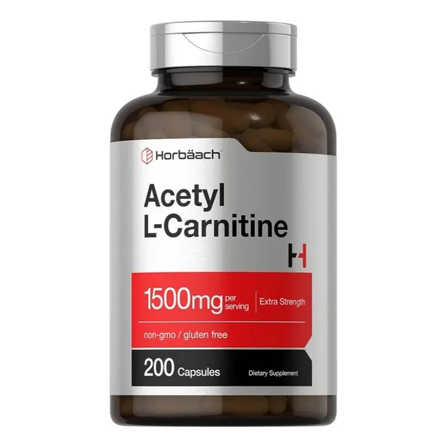 L Carnitina Acetyl Horbaach 1500mg 200cap Acetil L-carnitina Sabor Neutro