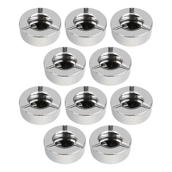 Cenicero cigarros acero inoxidable mesa deposito de ceniza 10cm 10 piezas