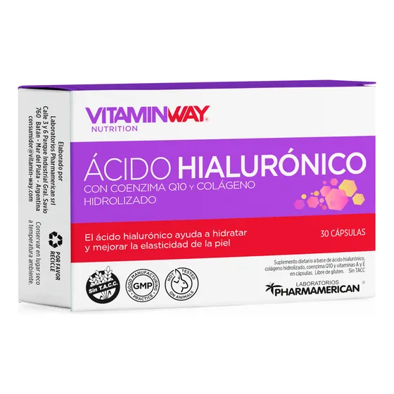 Vitamin Way Acido Hialuronico Q10 Colágeno Suplemento X30 3c