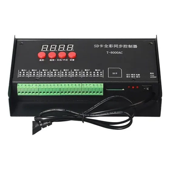 Controlador Luz Led Tarjeta Sd T8000ac