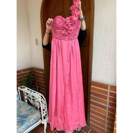 Vestido De Fiesta Largo Talla S Rosado