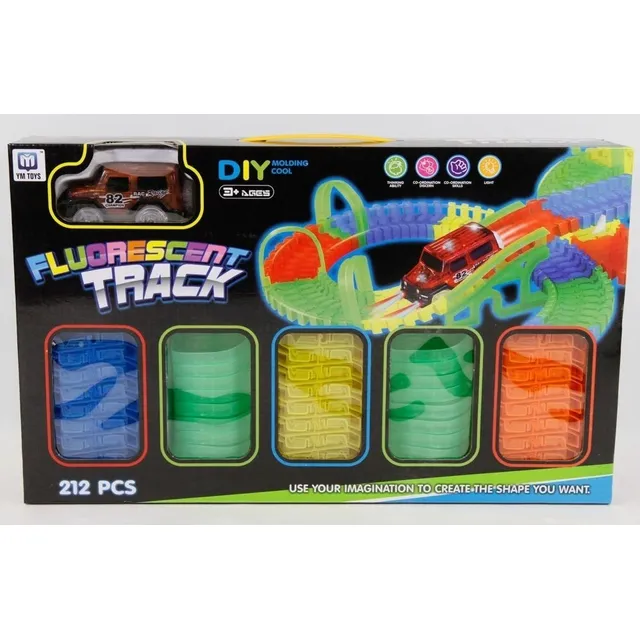 Pista De Carrera Magic Track 212 Piezas Armable 1 Carrito