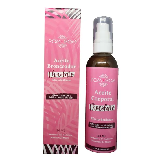 Aceite Bronceador Pompom 120ml Chocolate Brillante Hidrata