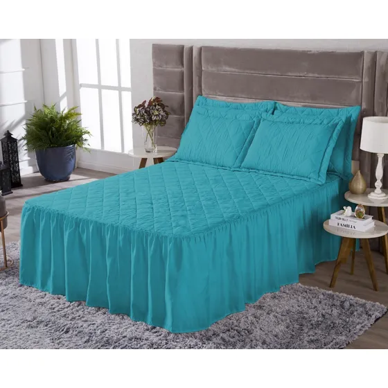 Colcha Classic Queen 3 Peças Com Babado Tiffany