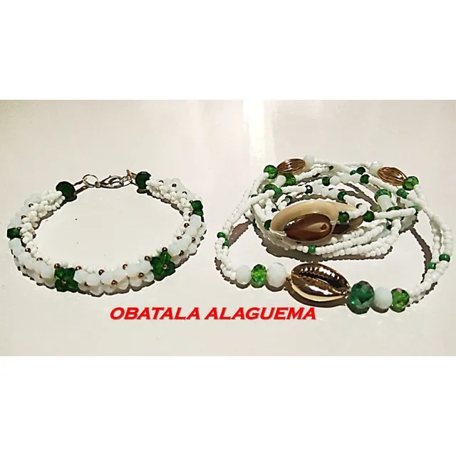 Ilde +eleke  Collar Obatala Alaguema Santería Osha Ifa 