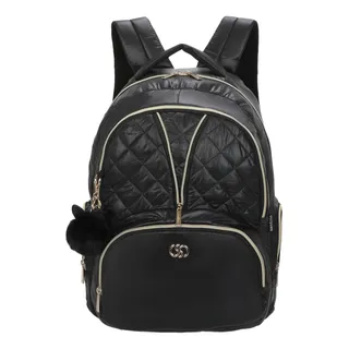 Bolsa Mochila Mako Poliéster Santino Preta Sab416u01 Bolsa Mochila Mako Poliéster Santino Preta Sab416u01