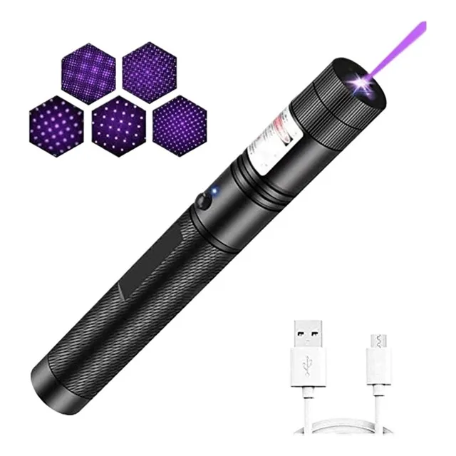 Puntero Láser Morado Recargable De 5000 Mw, 20 Unidades