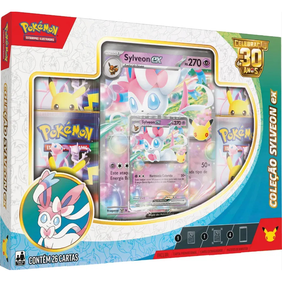 Pokémon Celebração de 30 anos – Box Ex Sylveon Pokémon Celebração de 30 anos – Box Ex Sylveon