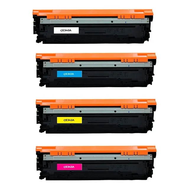 Juego de 4 Colores para Hp Tóner Premium Cartridge Ce340A-4COL color Negro Magenta Cian Amarillo