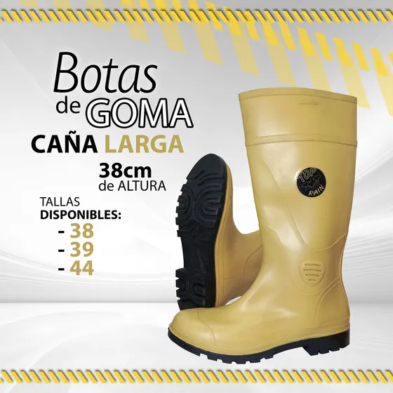Bota De Goma Caña Larga Beige Talla 38 - 39 - 44