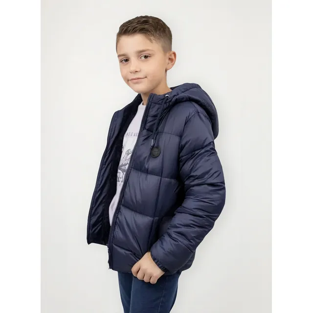 Campera Inflable Con Peluche Y Capucha Colegial