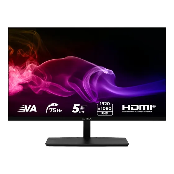 Monitor Led Actek Captive Brite Cb215 Plano 21.5 75hz 5 Ms Color Negro