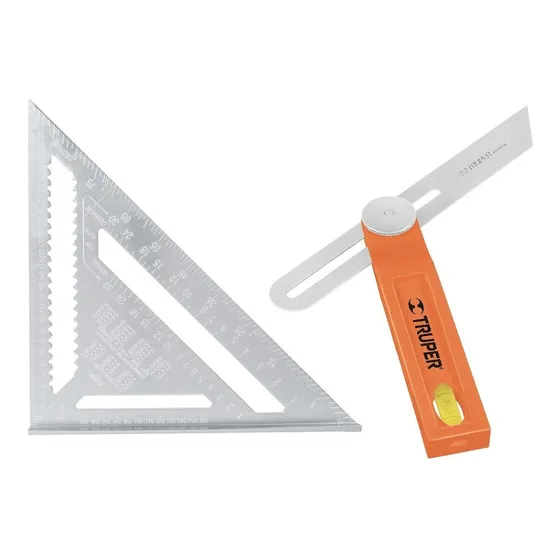 Escuadra Rapida 12 Pulgadas Triangular Carpinteria Color Naranja Claro