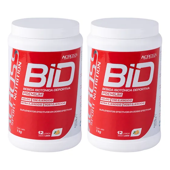 Kit X2 Bid Bebida Isotónica Deportiva Pote En Polvo 1kg