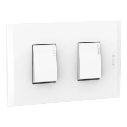 Interruptor Unipolar Doble 10ax-250v Blanco C/ Placa Blanco