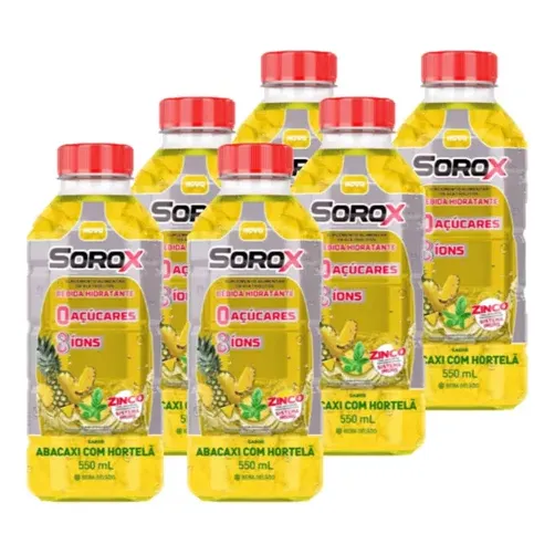 Sorox Abacaxi C/ Hortelã Pack C/6u 550ml Bebida Hidratante