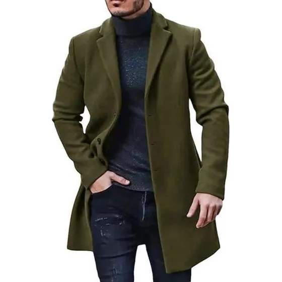Nnnn Abrigo De Lana De Moda Otoño/invierno For Hombre