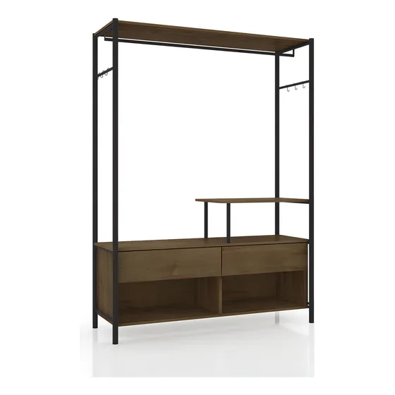 Guarda-roupa Closet Modulado Barcelona Demolição Cor Marrom Artefamol