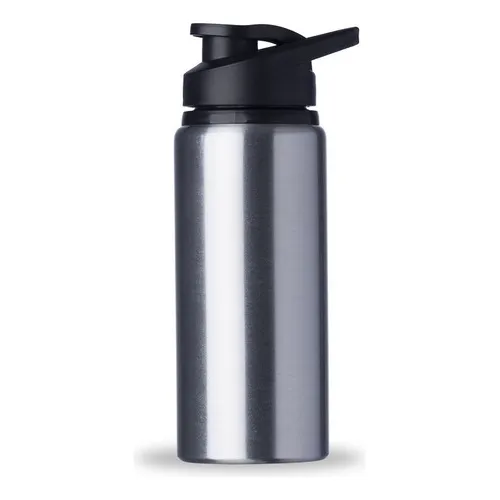 Squeeze Alumínio 600ml Garrafa Com Alça Água Garrafinha Cor Cinza