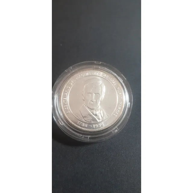 Moneda De Plata Jose Maria Vargas1786-1986 Plata