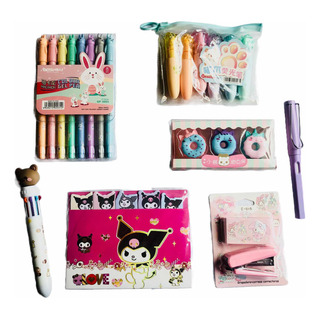 Paquete Útiles Escolares Kawaii Gatito Kuromi Oso Pluma Gel Paquete Útiles Escolares Kawaii Gatito Kuromi Oso Pluma Gel