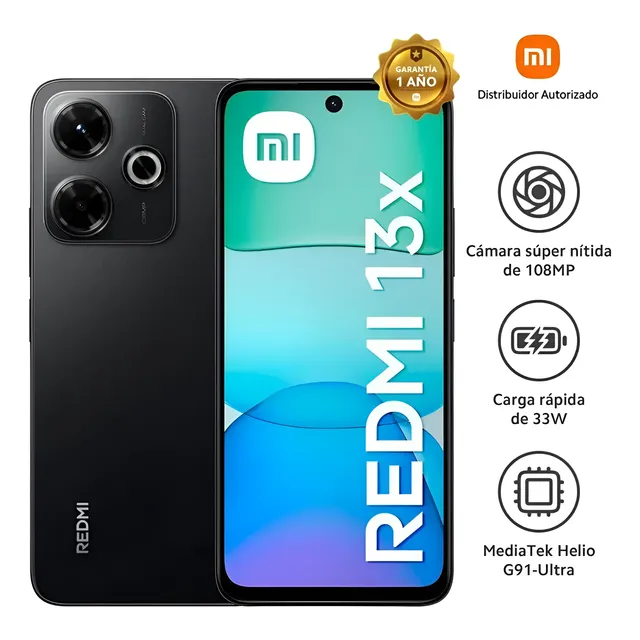 Celular Xiaomi Redmi 13x 256gb 8gb 6.78  Negro