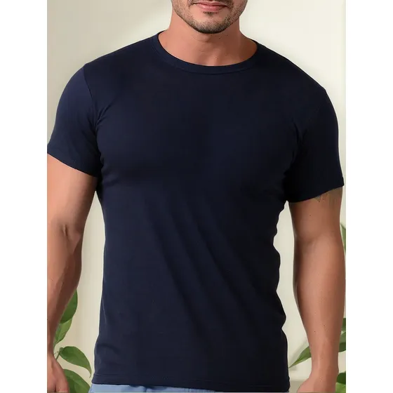 Geordi Camiseta Básica Algodón Cuello Redondo Manga Corta 25