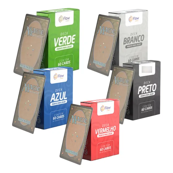 Cartinhas 5 Decks Magic Prontos (um De Cada Cor) + 5 Foils!