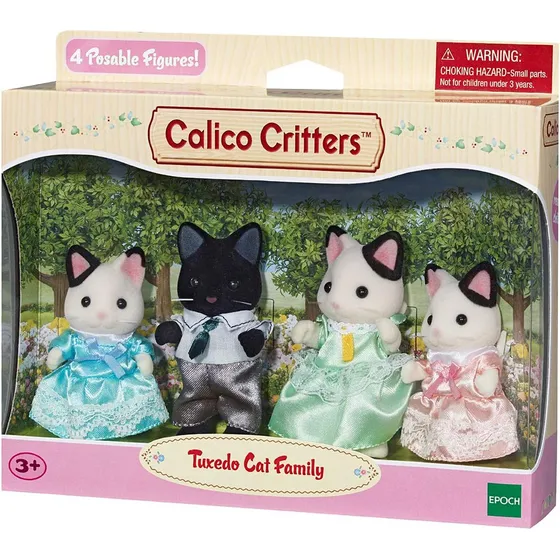 Sylvanian Familia Gato Tuxedo Calico Ternurin Set Muñecos