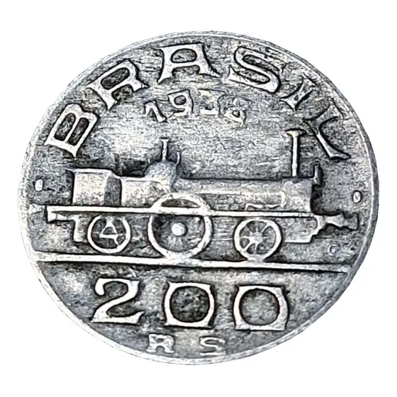 Moeda Antiga 200 Réis 1938 Com Reverso Invertido