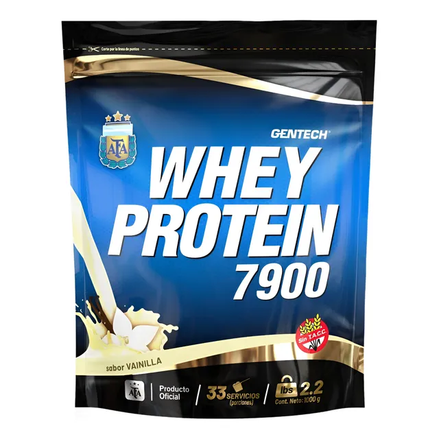 Whey Protein Gentech Suplemento En Polvo Vainilla 1 Kg
