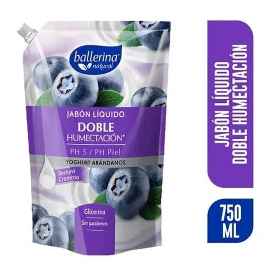 Jabon Liquido Ballerina Yoghurt Arandanos Cremoso 750 Ml