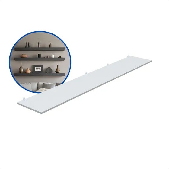 2 Prateleiras De Parede 180x30 Madeira Mdf Branco