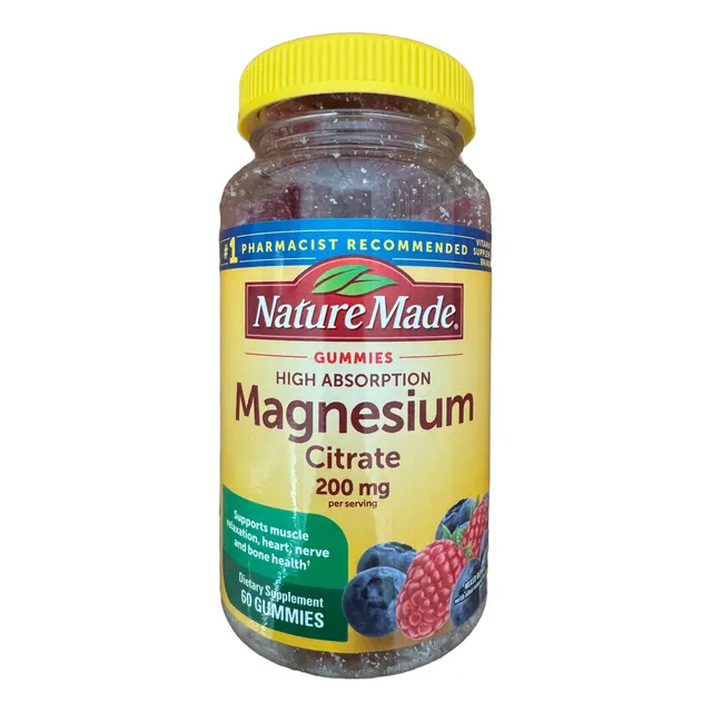 Nature Made Magnesium Citrate Magnesio 200 Mg 60 Gummies Sab