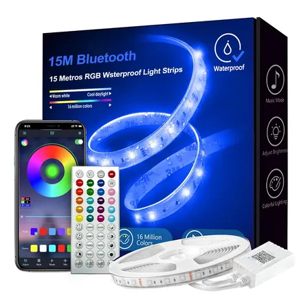 15m Fita Led Bluetooth 3535 Rgb Inteligente Controle Ip65 Rgb 110220 V 12v