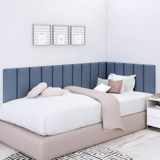Cabeceira Cama Box Solteiro L 15un Módulos Estofados 20x45