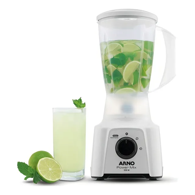Licuadora Arno Lq12 Power Mix, color blanco, 220 V 550w, Jarra Plastica 2lts, 1.25Ltsc