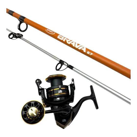 Combo Pesca Variada 2,70 Mts Reel Caña Rio Mar Dorado Surubi carpa boga