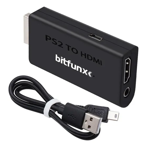 Conversor Adaptador  Hdmi Bitfunx Ps2 Ps3 + Cabo Hdmi
