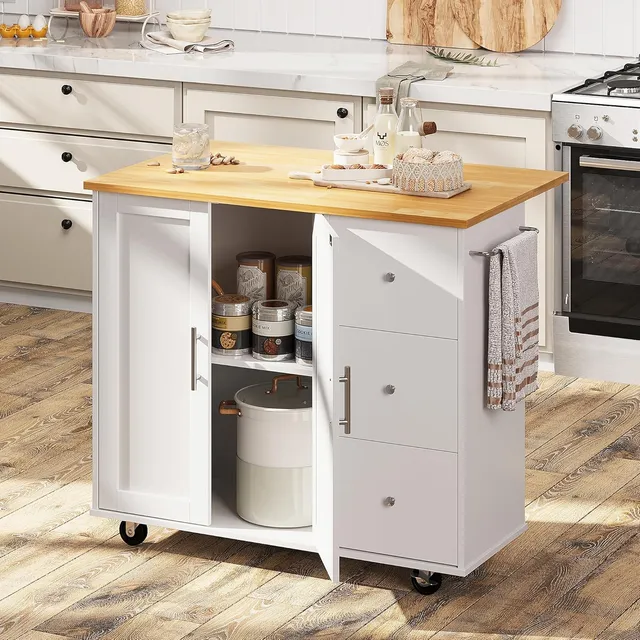 Alacenas De Cocina Con Ruedas Y 3 Cajones Mesa Plegable Isla