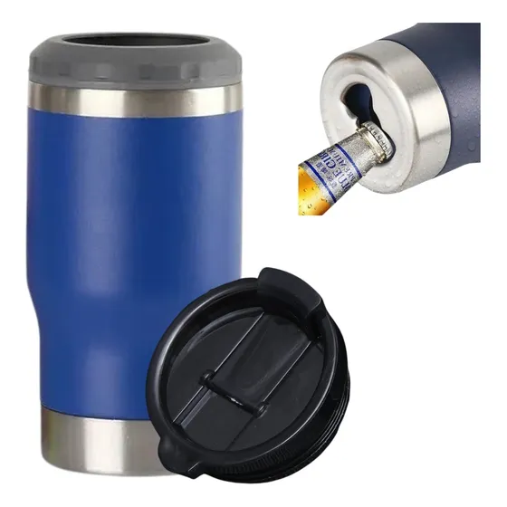 Copo Termico 5 Em 1 Isolamento Vácuo Aço Inox Longneck Lata 